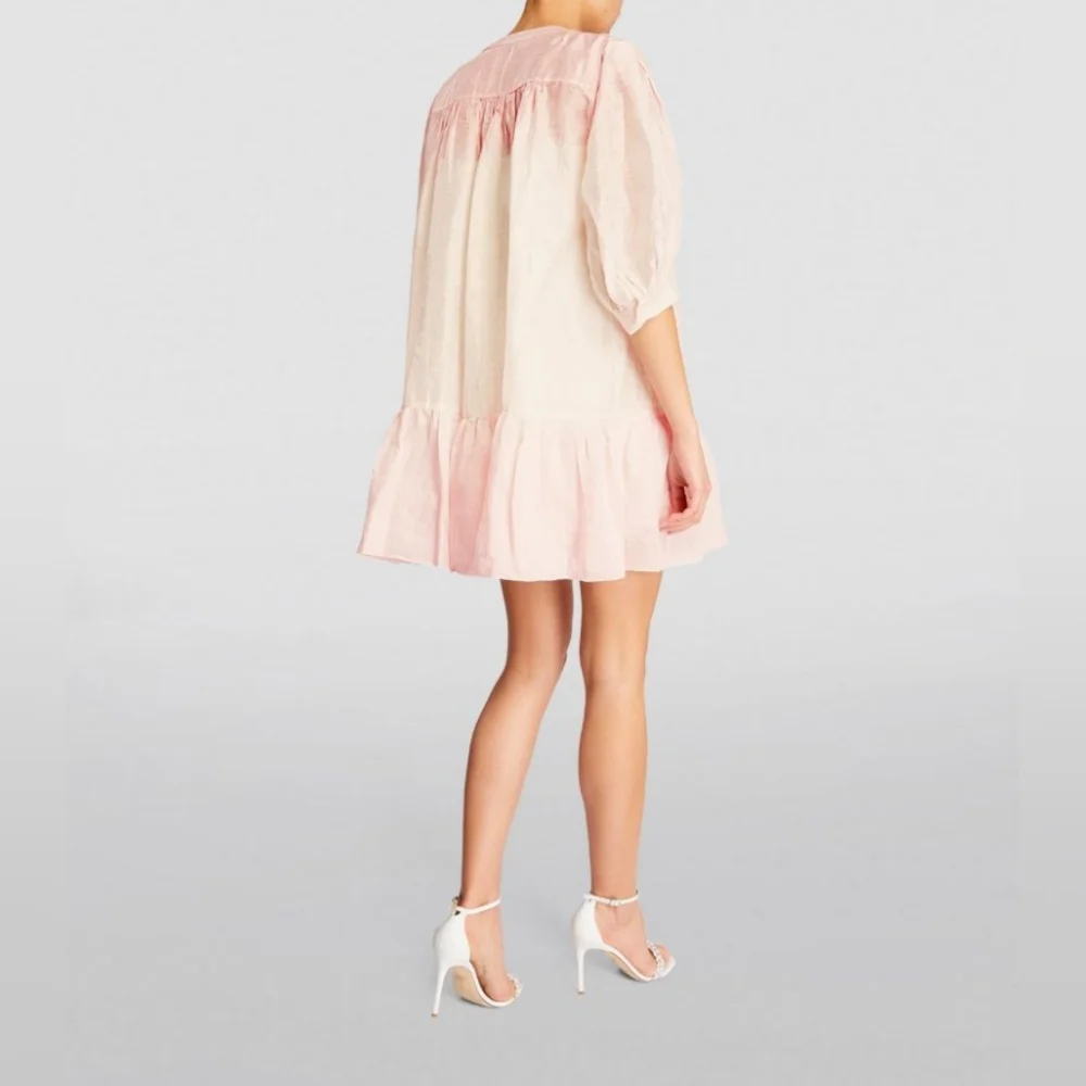 SANDROLinen-Blend Mini Dress - Picture 3 of 8
